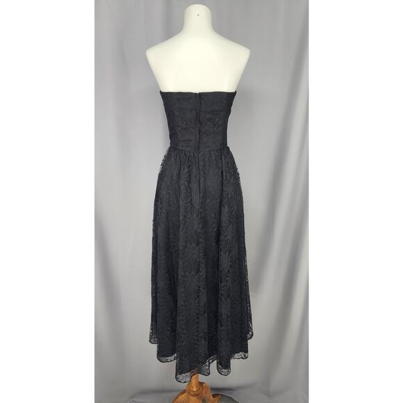 Vintage Jolie Madame Dress Juniors 5 Black Lace Strapless Fit & Flare Whimsygoth - Picture 3 of 10